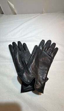 Fownes Brothers Black Leather Gloves Sz M